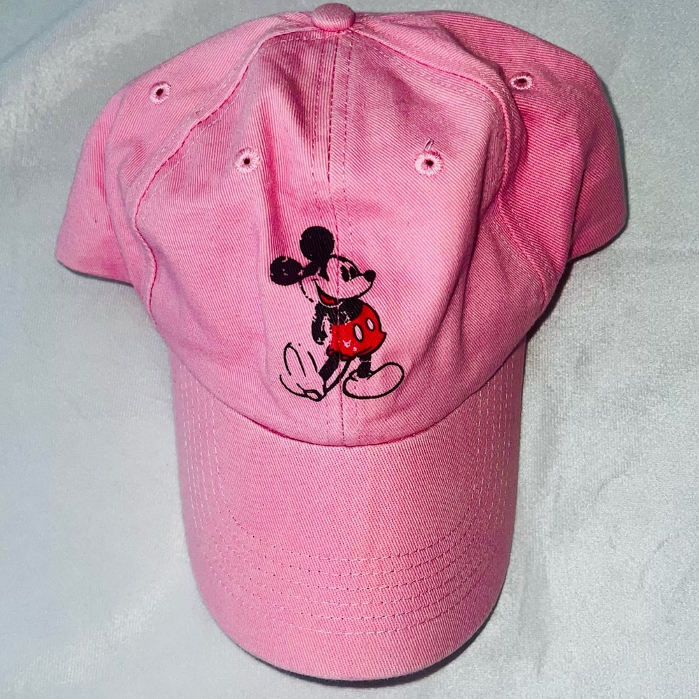 Disney Parks Authentic Original Pink Womens Mickey Mouse Baseball Cap Adjustable
